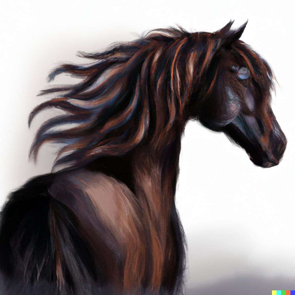 a horse, digital art created in Procreate